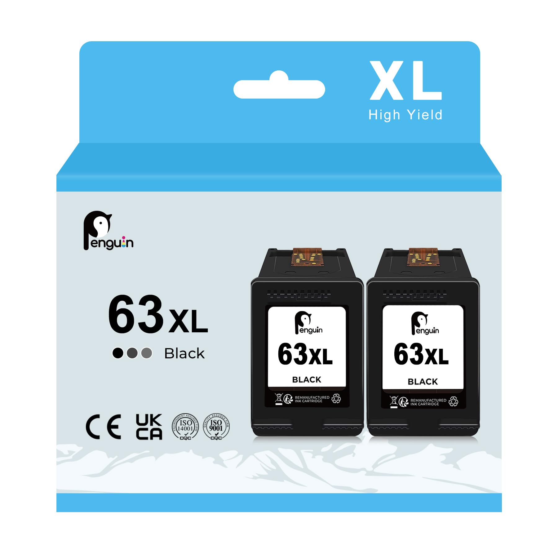 63XL Remanufactured Ink For HP Deskjet Envy OfficeJet Penguin HP